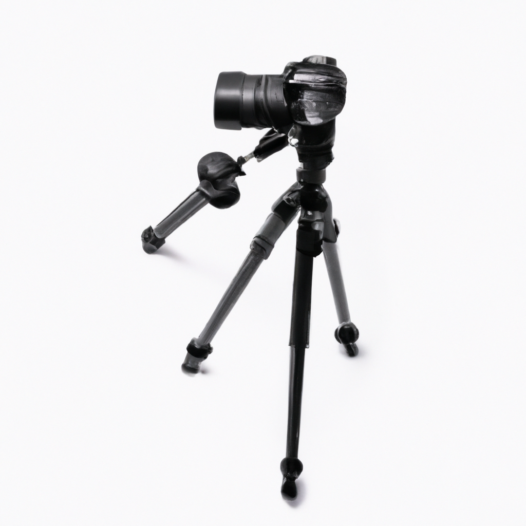 카메라와 렌즈, 삼각대 플랫레이, 미니멀 화이트